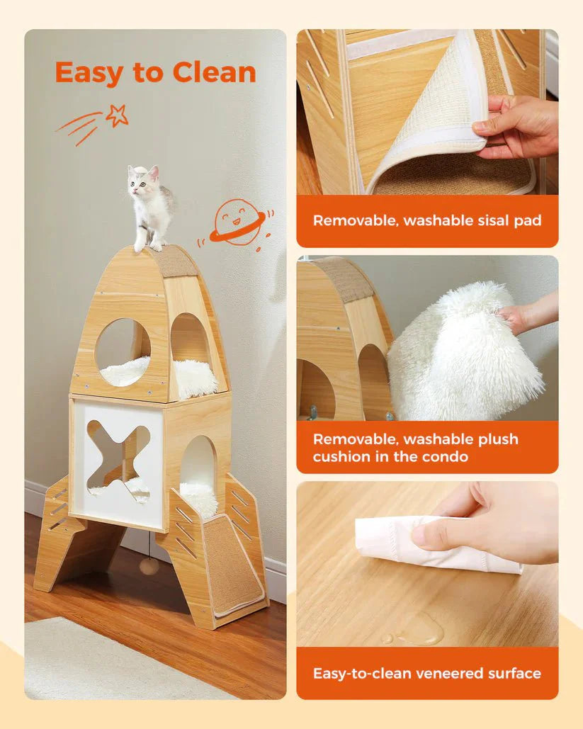 110cm Rocket Cat Tree Tower Scratching Post-3
