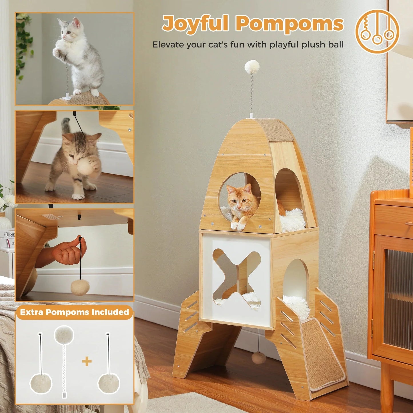 110cm Rocket Cat Tree Tower Scratching Post-1