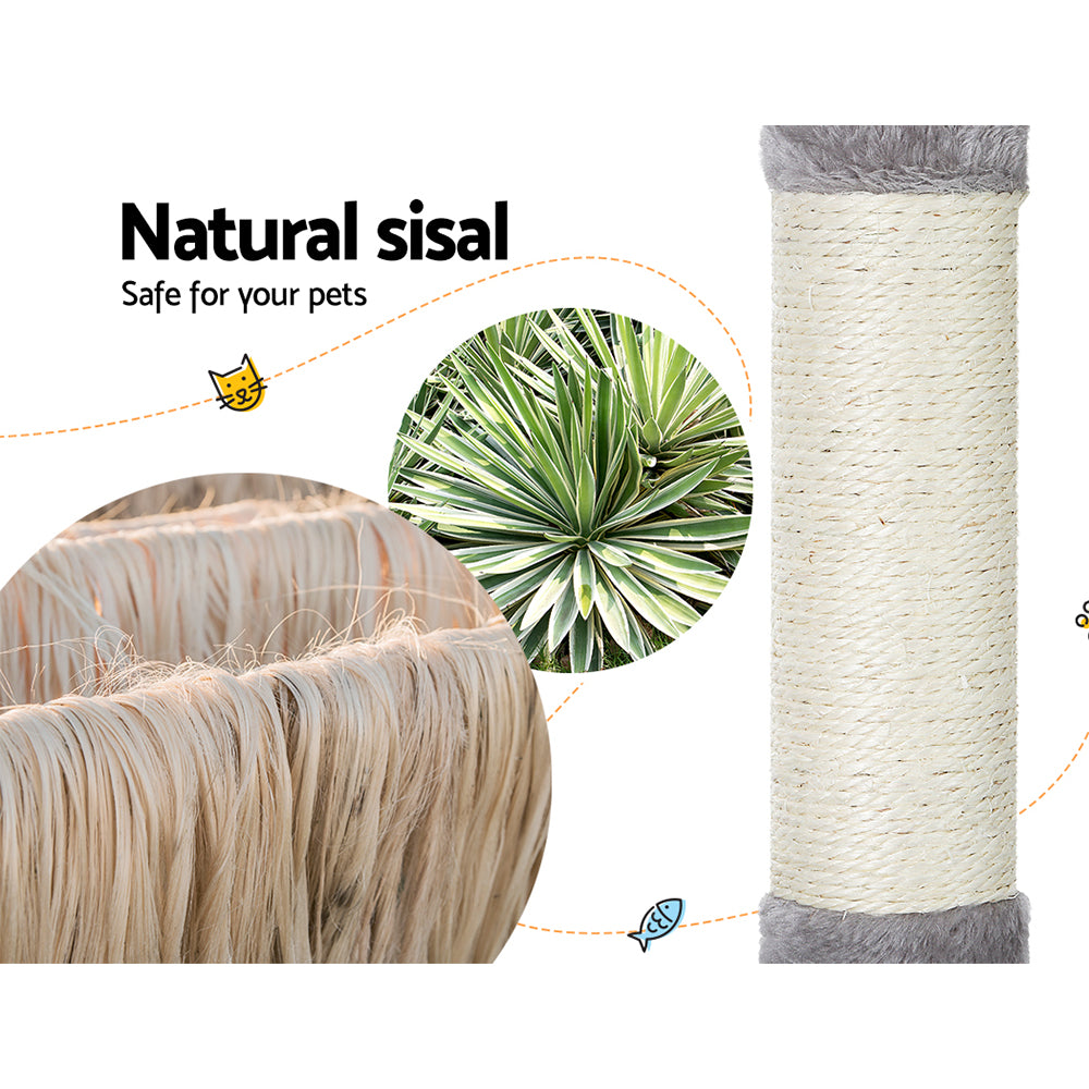 103cm Cat Tree Tower with Scratching Posts & Wooden Condo – Grey