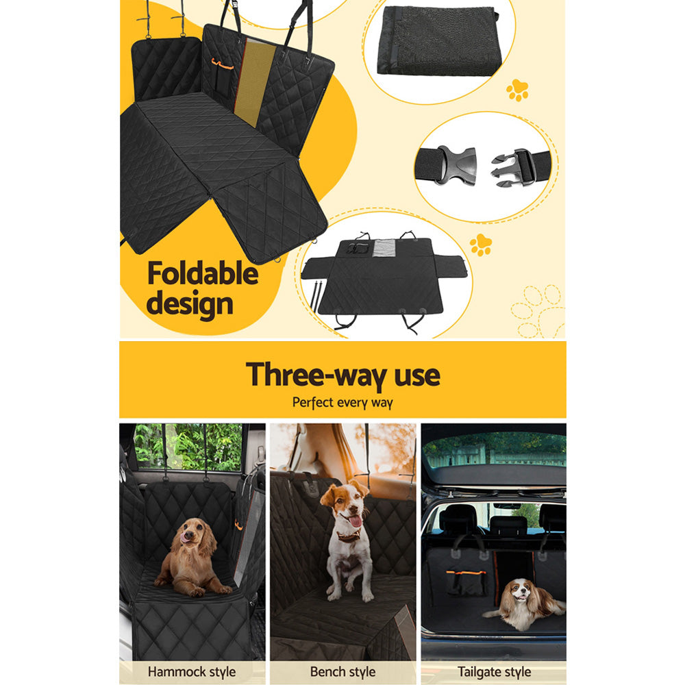 Waterproof Non-Slip Dog Car Seat Cover & Hammock with Safety Belt