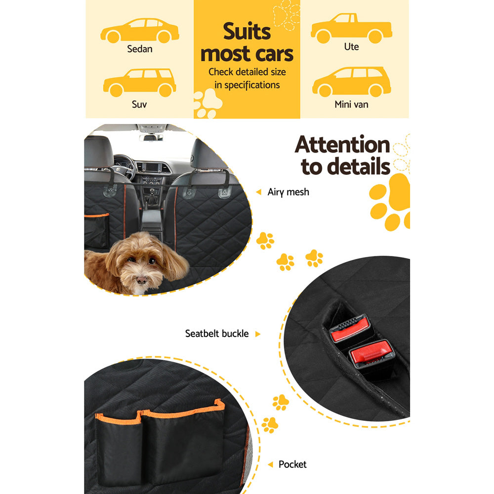Waterproof Non-Slip Dog Car Seat Cover & Hammock with Safety Belt