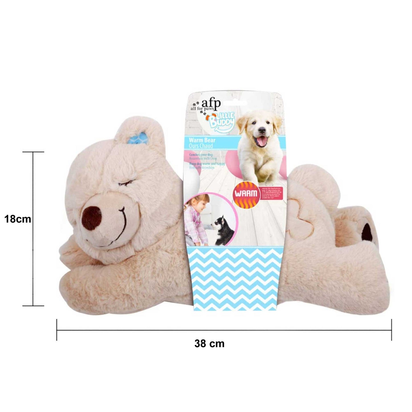 AFP Puppy Comfort Plush Toy – Warm Bear with Heat Pack & Sleep Aid