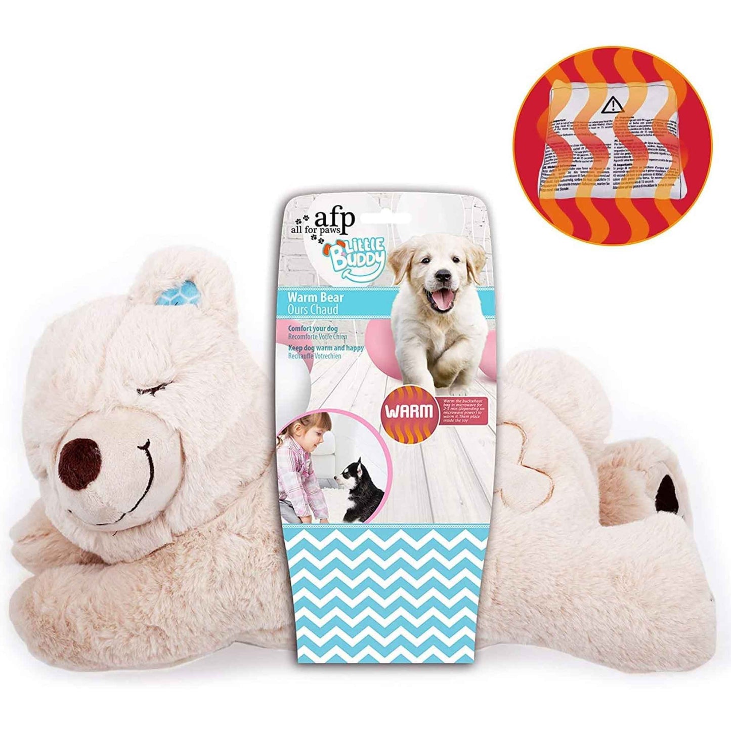 AFP Puppy Comfort Plush Toy – Warm Bear with Heat Pack & Sleep Aid