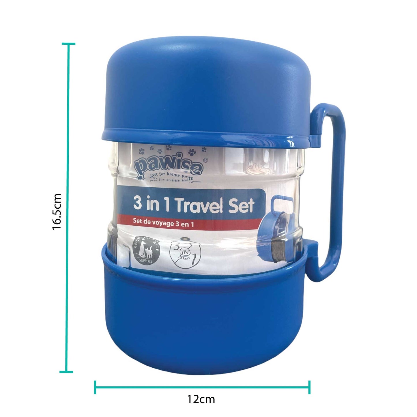 3-in-1 Portable Pet Travel Bowl Set – Food & Water Feeding Container for Dogs & Cats