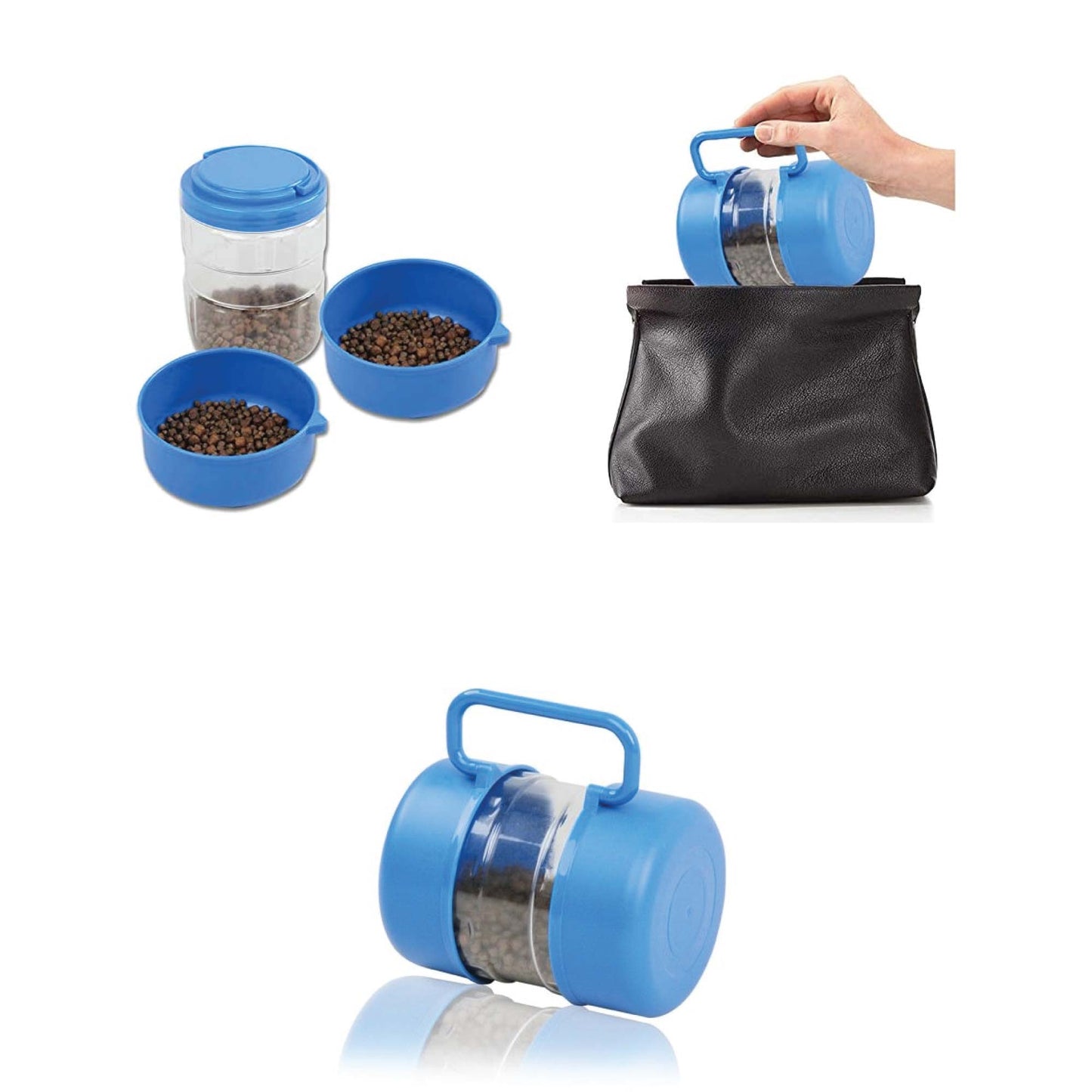 3-in-1 Portable Pet Travel Bowl Set – Food & Water Feeding Container for Dogs & Cats