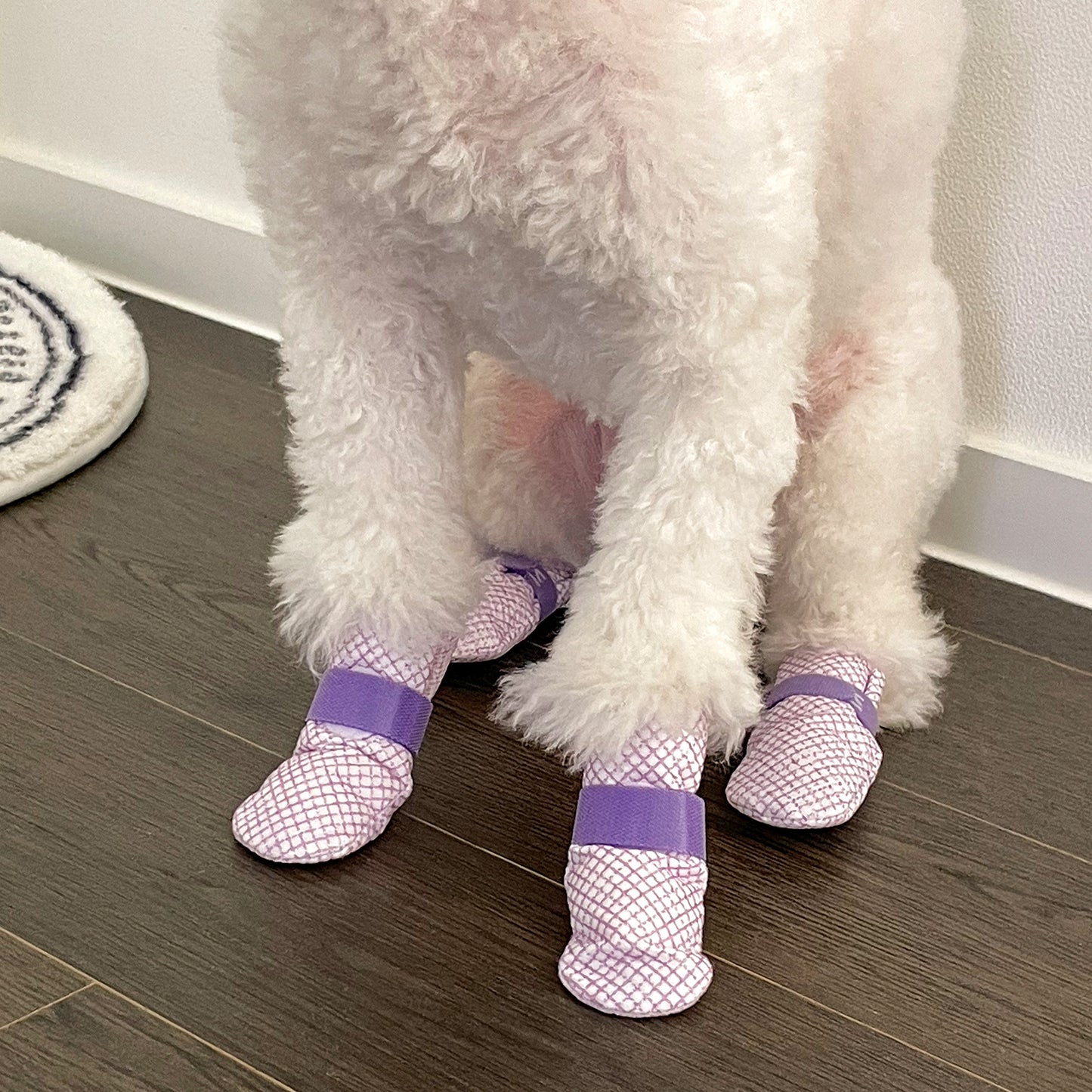 28-Piece Set of Waterproof Dog Boots – Anti-Slip Disposable Pet Socks, Large, Pink