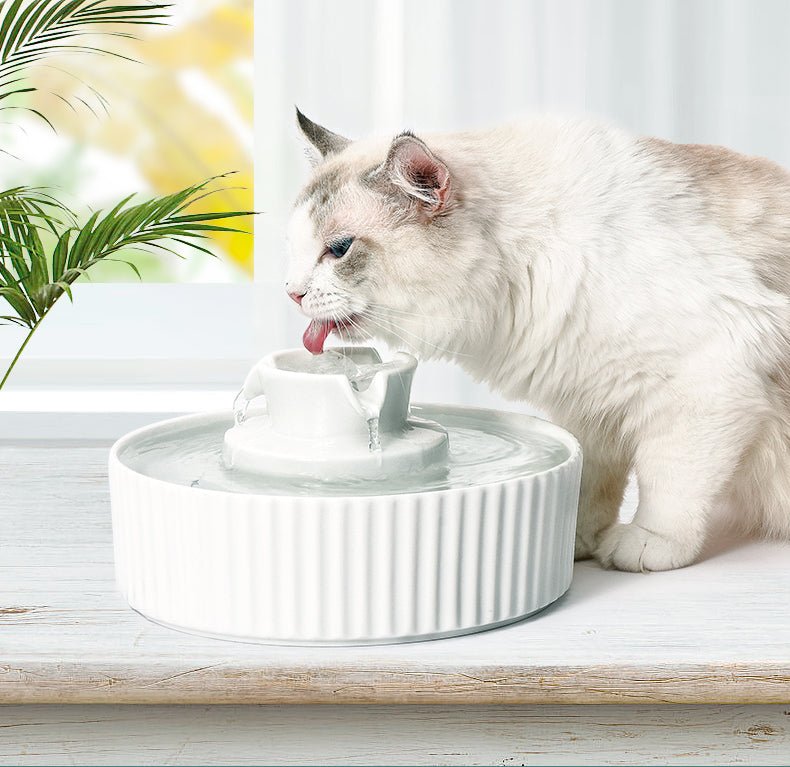 Ceramic Electric Pet Water Fountain 2.1L-1