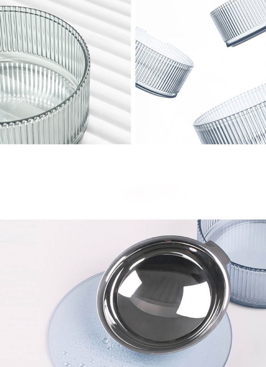 Contemporary Stainless Steel Pet Bowl in Blue-4
