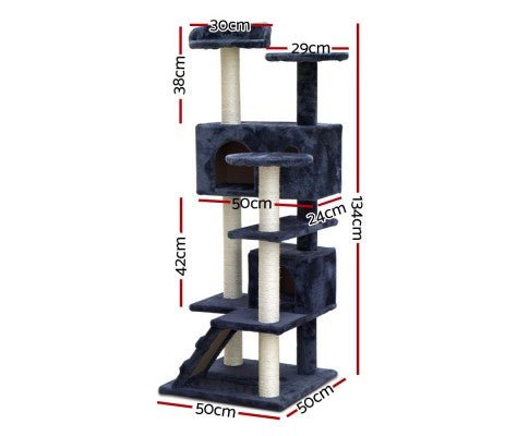 Pet 134cm Cat Scratching Post - Dark Grey-1