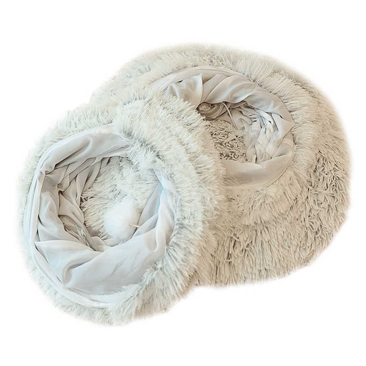 Plush Cat Bed with Hidden Tunnel - Rainbow-2