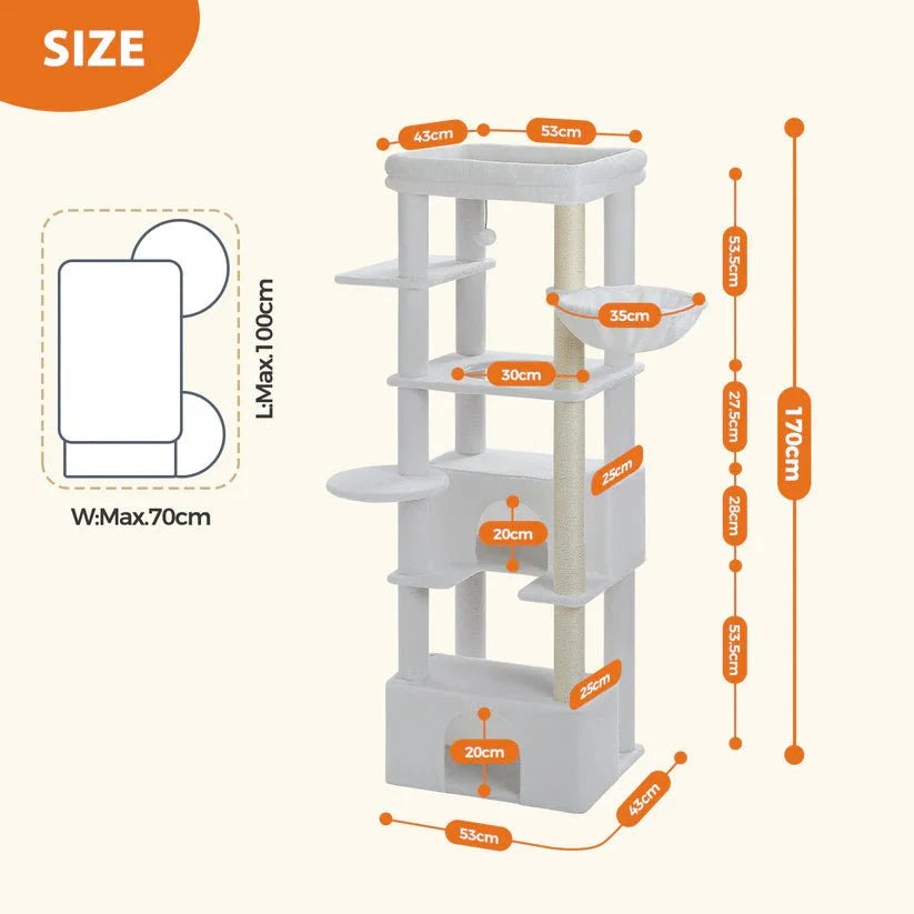 Snow Flake - 170cm Cat Tree Tower Condo-2