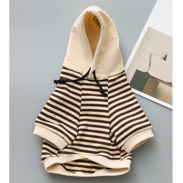 Striped Cotton Dog Hoodie-2
