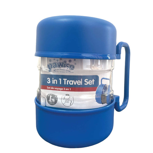 3-in-1 Portable Pet Travel Bowl Set – Food & Water Feeding Container for Dogs & Cats