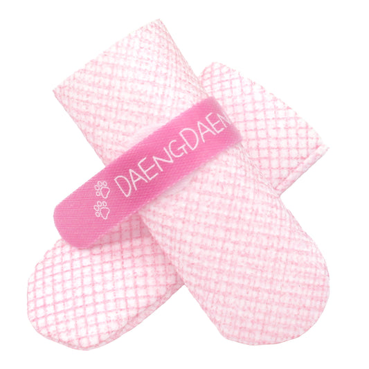 28-Piece Set of Waterproof Dog Boots – Anti-Slip Disposable Pet Socks, Large, Pink