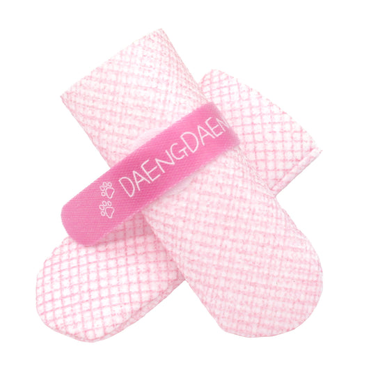 28-Piece Set of Waterproof Dog Boots – Anti-Slip Disposable Pet Socks, M, Pink