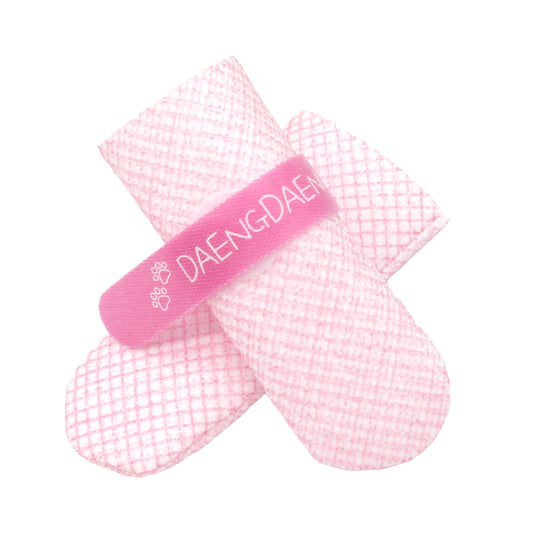28-Piece Set of Waterproof Dog Boots – Anti-Slip Disposable Pet Socks, S, Pink