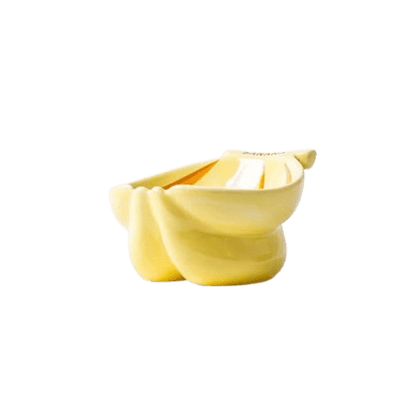 Ceramic Elevated Pet Food Bowl - Banana-0