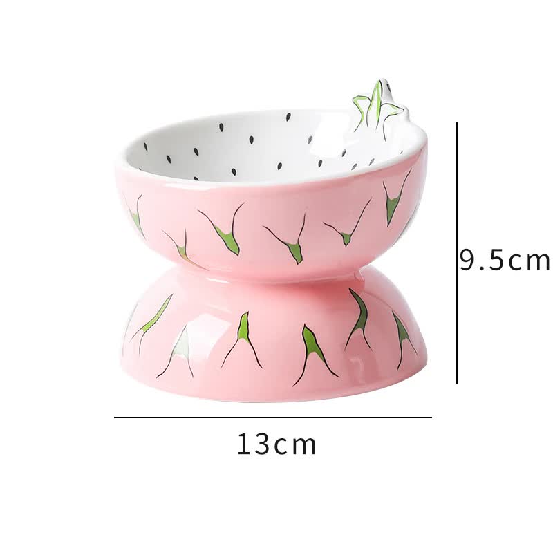 Ceramic Elevated Pet Food Bowl - Pitaya-2