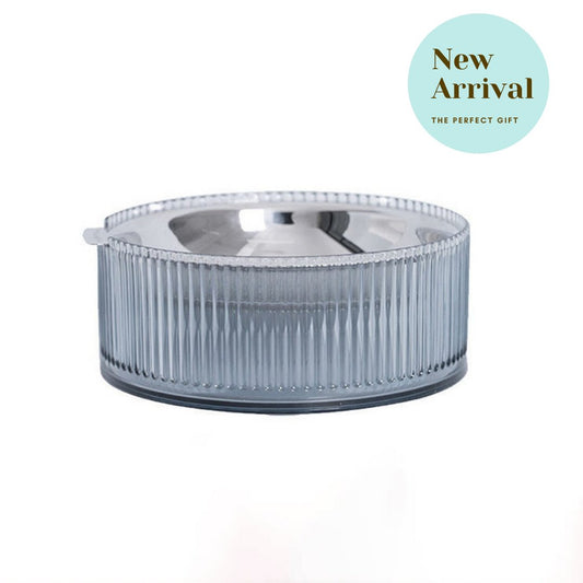 Contemporary Stainless Steel Pet Bowl in Blue-0