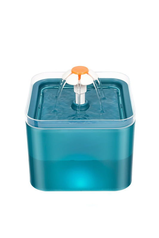 Flower Electric Pet Water Fountain W LED - Green-0
