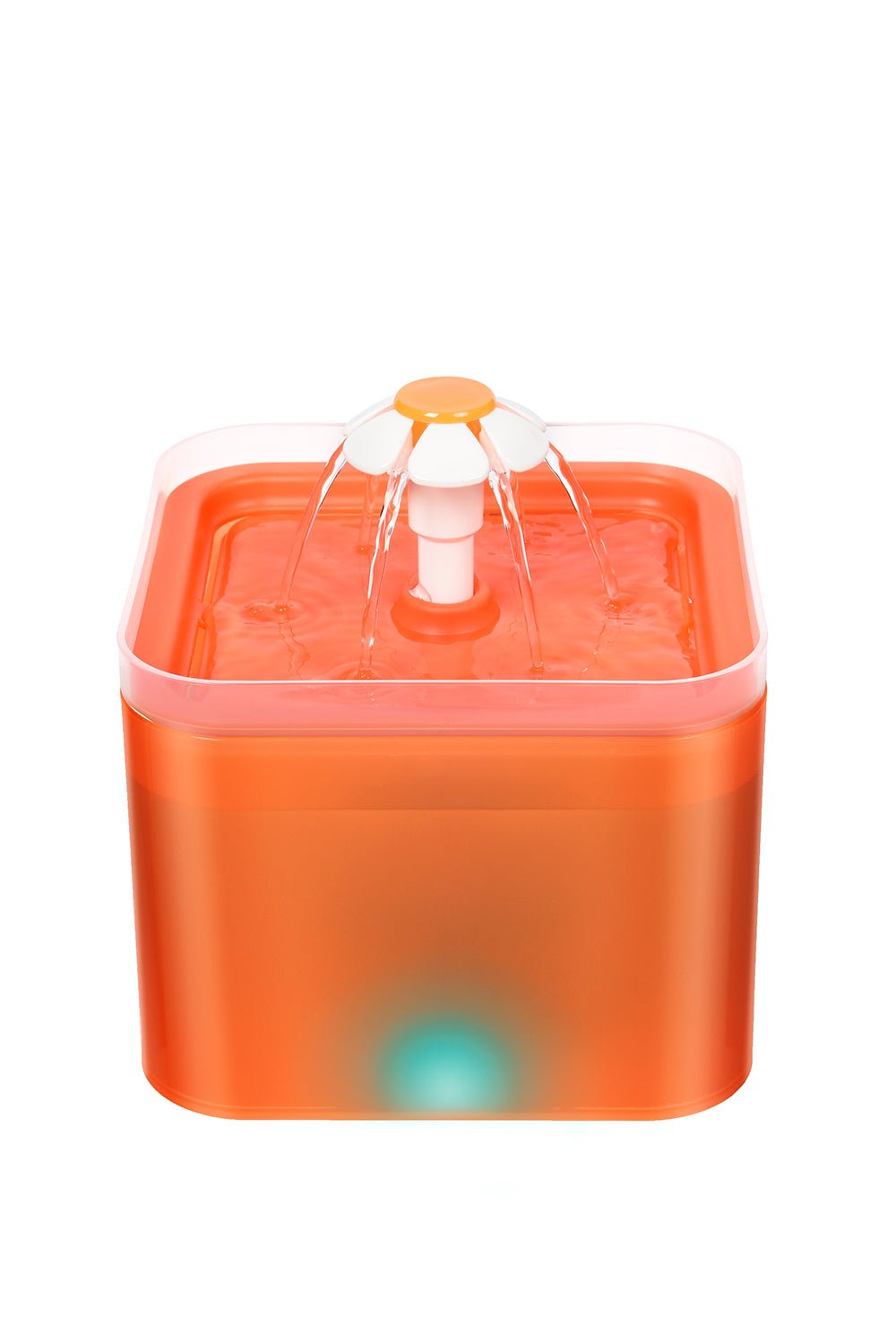 Flower Electric Pet Water Fountain W LED - Orange-1