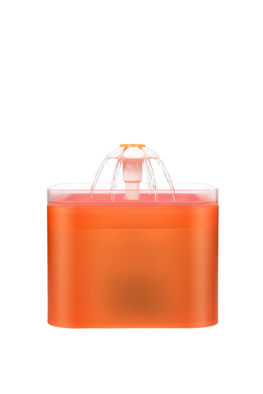 Flower Electric Pet Water Fountain W LED - Orange-0