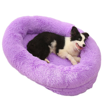 Fluffy Oval-Shaped Pet Bed - Lavender-0