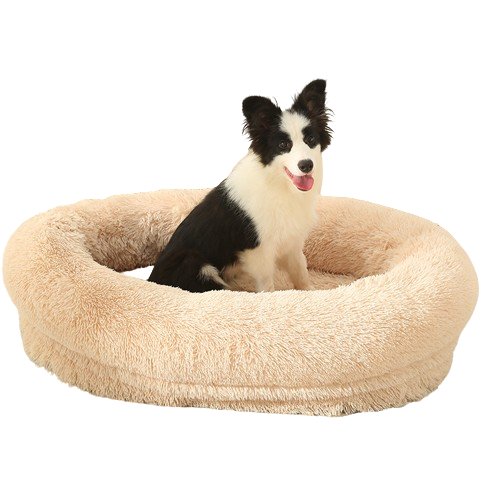 Fluffy Oval-Shaped Pet Bed - Nude-0