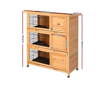 Large Waterproof Wooden Pet Rabbit Hutch with Metal Run-1