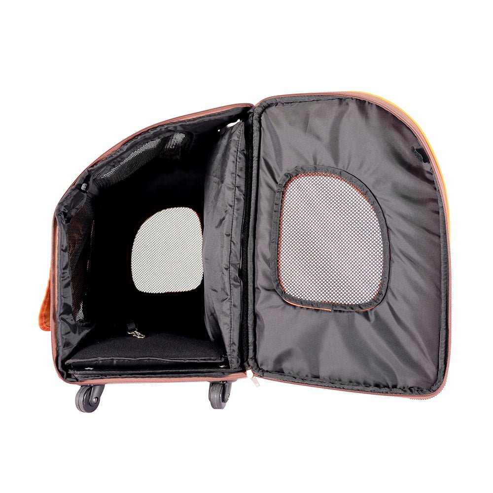 Liso Backpack Parallel Transport Pet Trolley – Orange/Brown-4