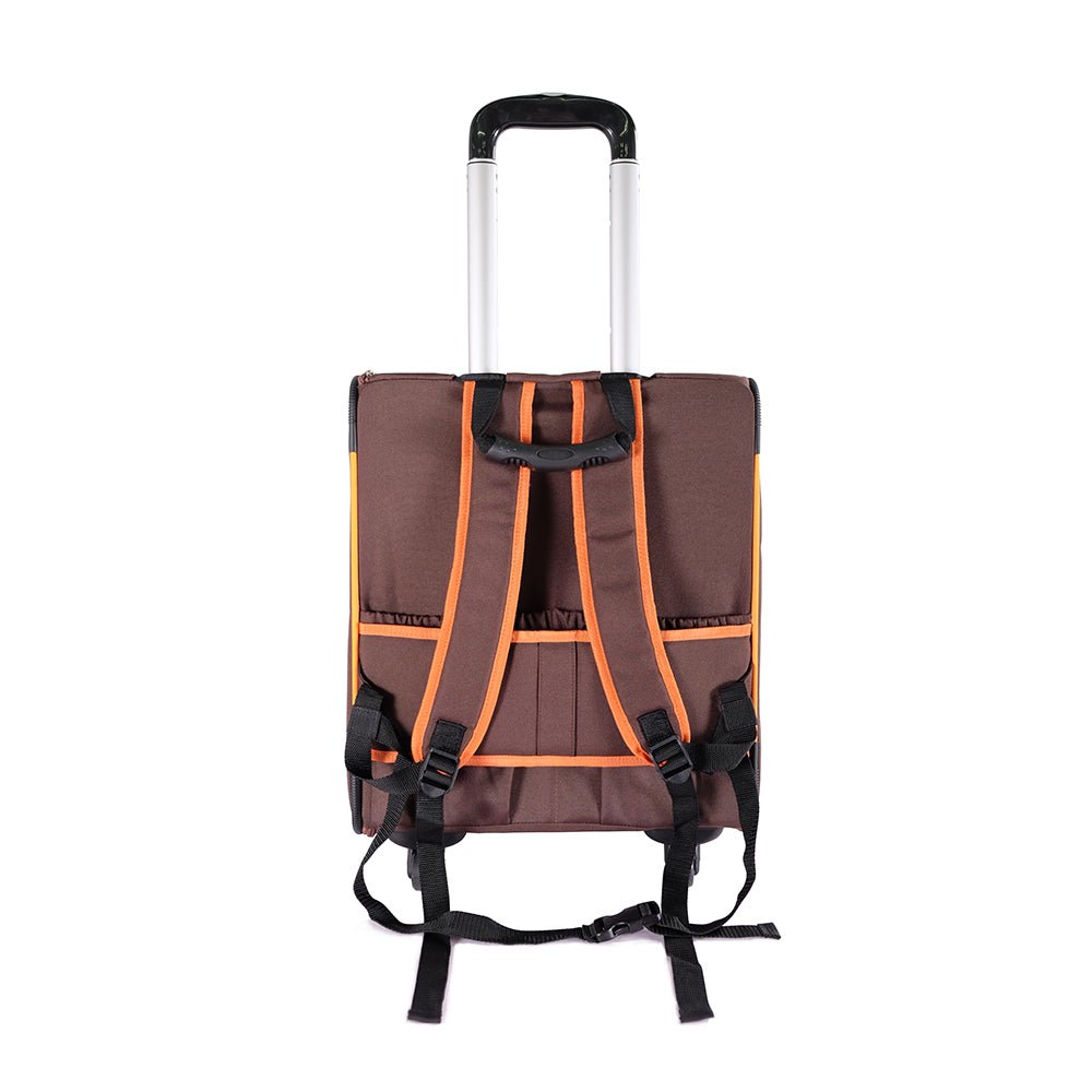 Liso Backpack Parallel Transport Pet Trolley – Orange/Brown-3