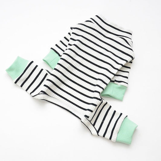 Night in Dog PJs in Black & Green-0
