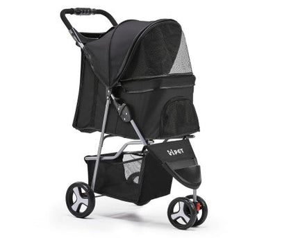 Pet 3 Wheel Pet Stroller - Black-0