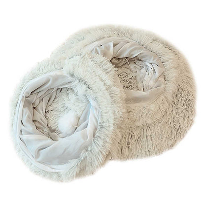 Plush Cat Bed with Hidden Tunnel - Rainbow-2