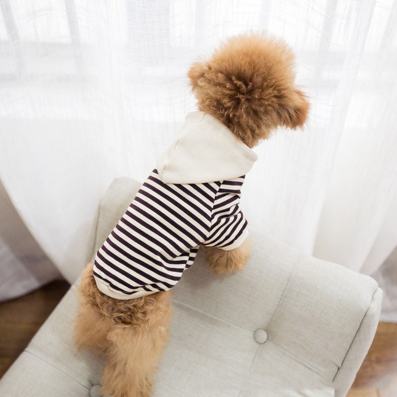 Striped Cotton Dog Hoodie-3